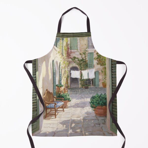 Item preview, Sunlit French Courtyard Scene | Provence Village Lifestyle Painting designed and sold by CARRAANN.