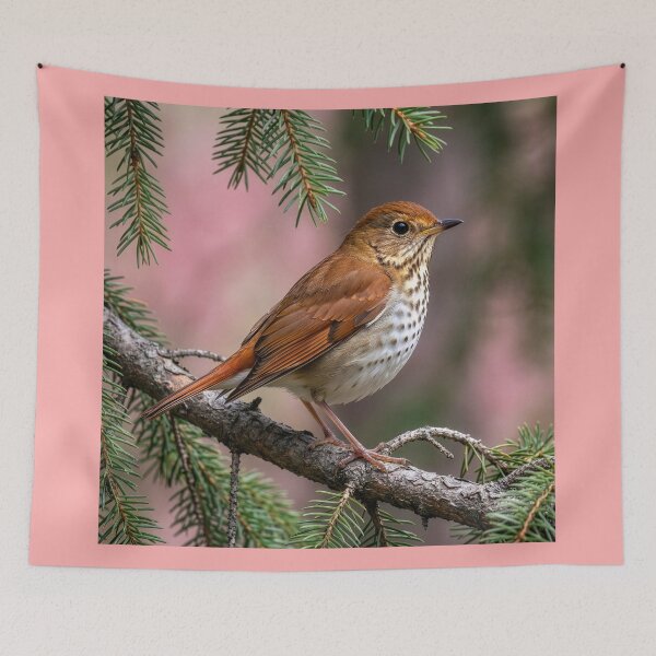 Item preview, Hermit Thrush on a Spruce Branch designed and sold by Tridentulus.