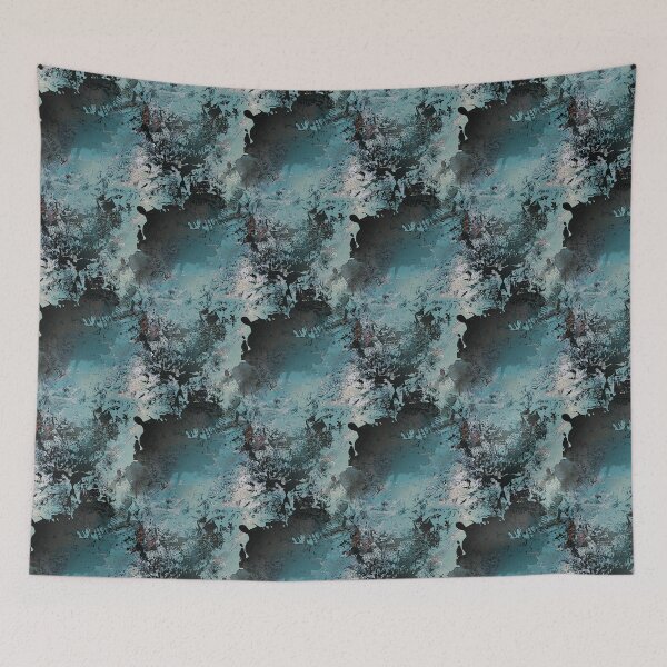 Item preview, Gunge Abstract in Blue and Black designed and sold by Artistestella.