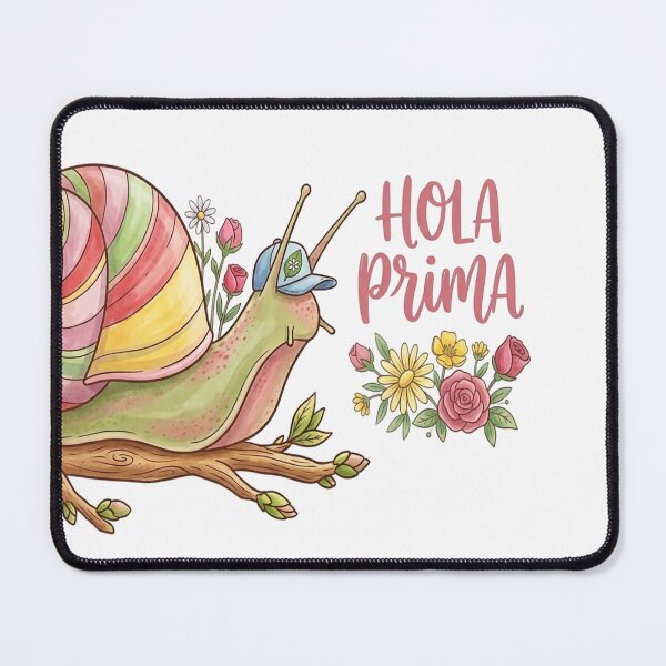 Item preview, Colorful Snail with Flowers and the phrase "Hello Spring" designed and sold by Amberlakhal.