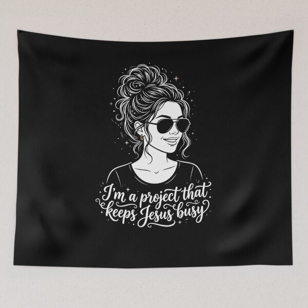 Item preview, I'm a Project That Keeps Jesus Busy Messy Bun designed and sold by snowry.