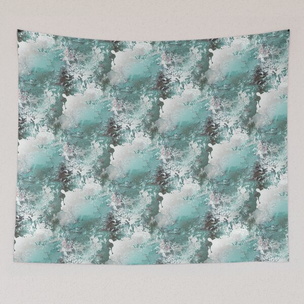 Item preview, Gunge Abstract in Aquamarine and White designed and sold by Artistestella.