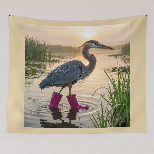 Item preview, Great Blue Heron Prefers Dry Feet designed and sold by Tridentulus.