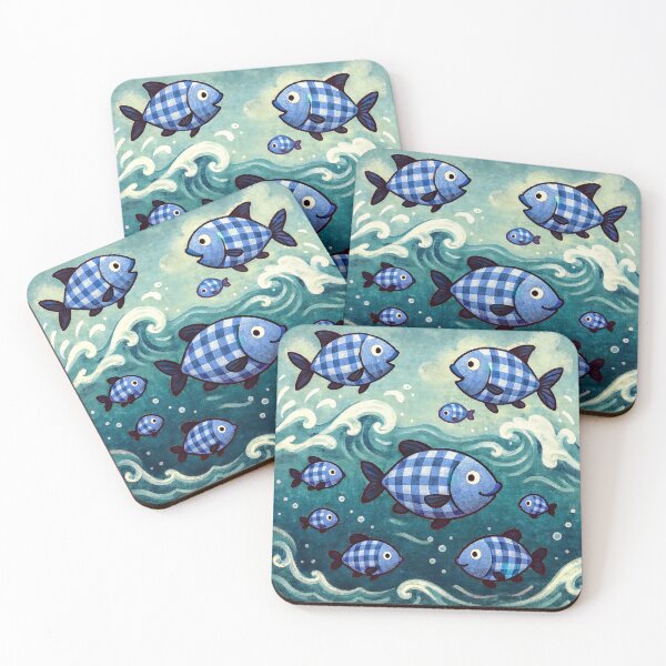 Item preview, Blue Plaid Fish School designed and sold by CarolM.