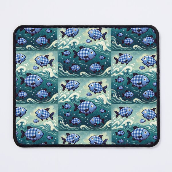 Item preview, Blue Plaid Fish School designed and sold by CarolM.