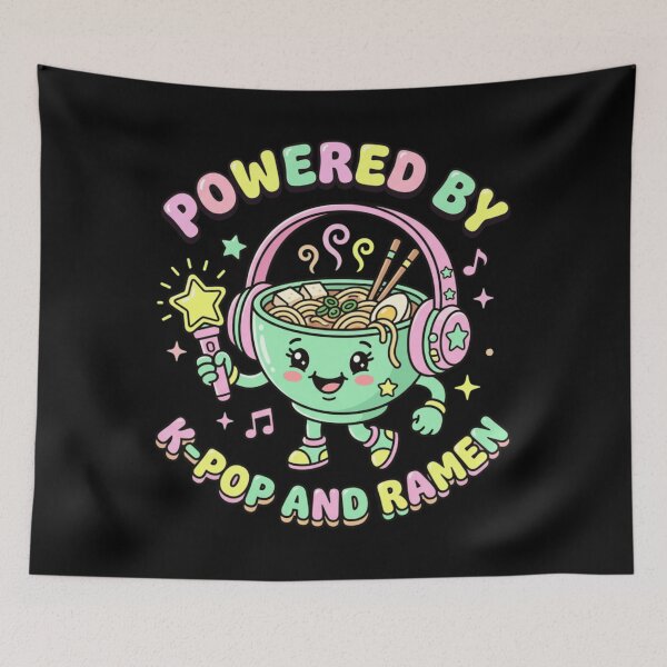 Item preview, Powered By K-Pop Ramen Cute Noodle Bowl Music Fan designed and sold by snowry.
