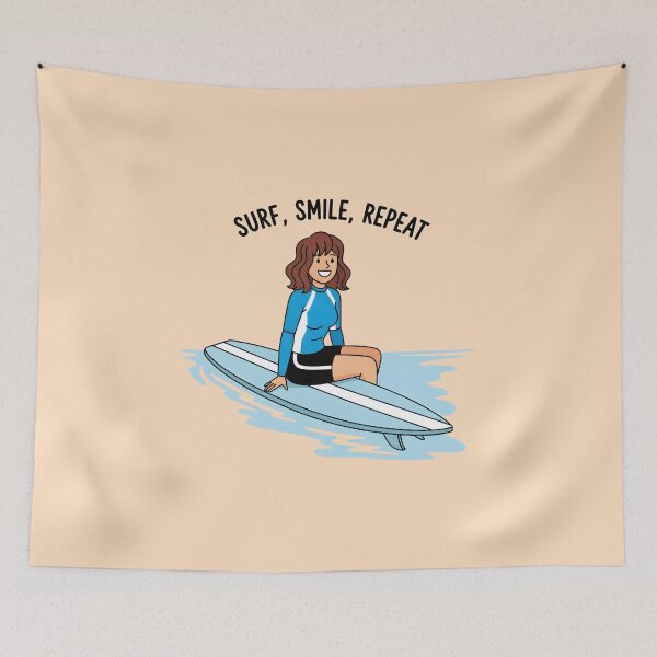 Item preview, Surf, Smile, Repeat – Happy Female Surfer designed and sold by Sea Gem.