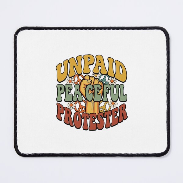 Item preview, Retro Groovy Unpaid Peaceful Protester Raised Fist designed and sold by InkImagination1.