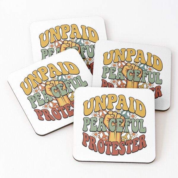 Item preview, Retro Groovy Unpaid Peaceful Protester Raised Fist designed and sold by InkImagination1.
