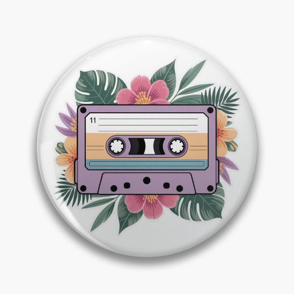 Item preview, 90s Cassette Tape Flowers Sticker — Vaporwave Retro Aesthetic designed and sold by LeonaLines.