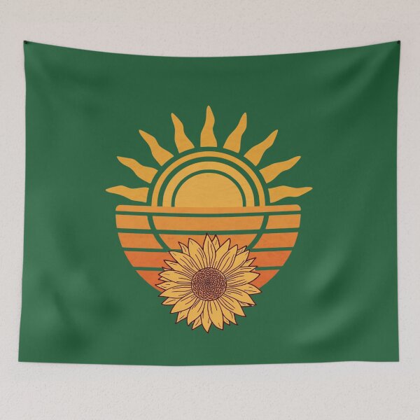 Item preview, Sunflower Retro Sunset Vintage Summer Aesthetic Design designed and sold by Brainy Bites19.