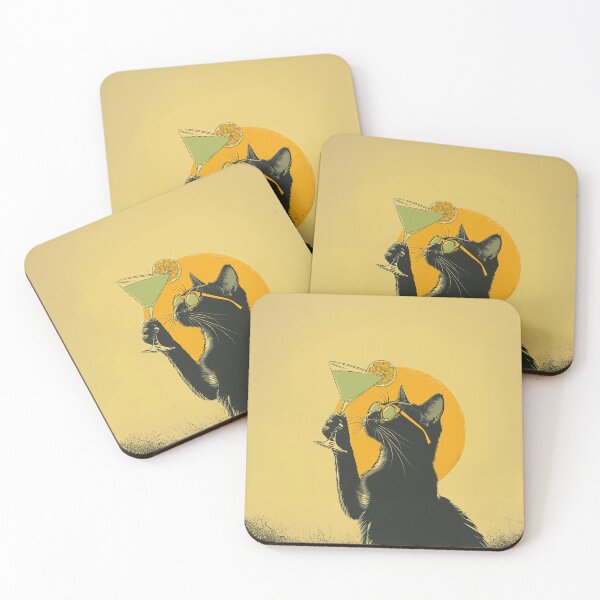 Item preview, Black Cat Contemplates His Drink, The Last Word designed and sold by CircaSassy.