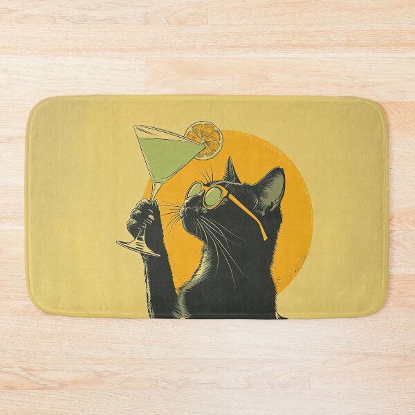 Item preview, Black Cat Contemplates His Drink, The Last Word designed and sold by CircaSassy.