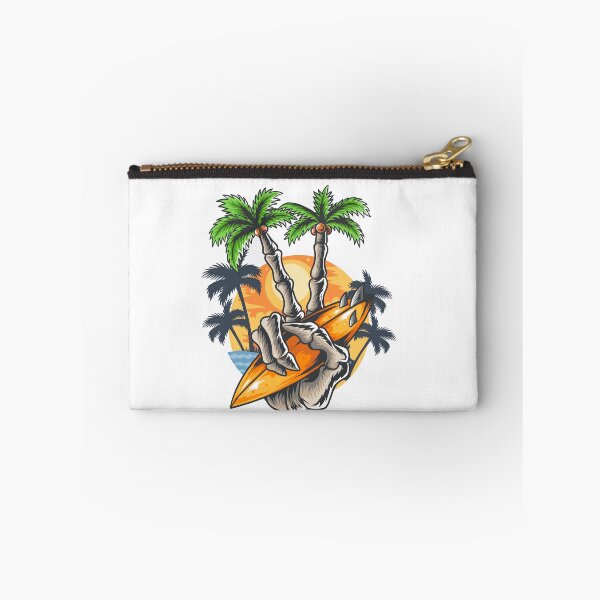 Item preview, Skull Surfing Paradise – Tropical Sunset Skeleton Surfer designed and sold by marcoliyp.
