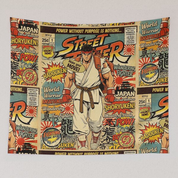 Item preview, Street Fighter Ryu Retro Vintage Comic Cover Art designed and sold by Back2Collage.
