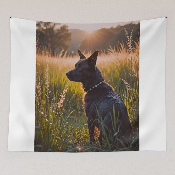 Item preview, Dog in Wildflower Field  designed and sold by BeautifulVirtues.