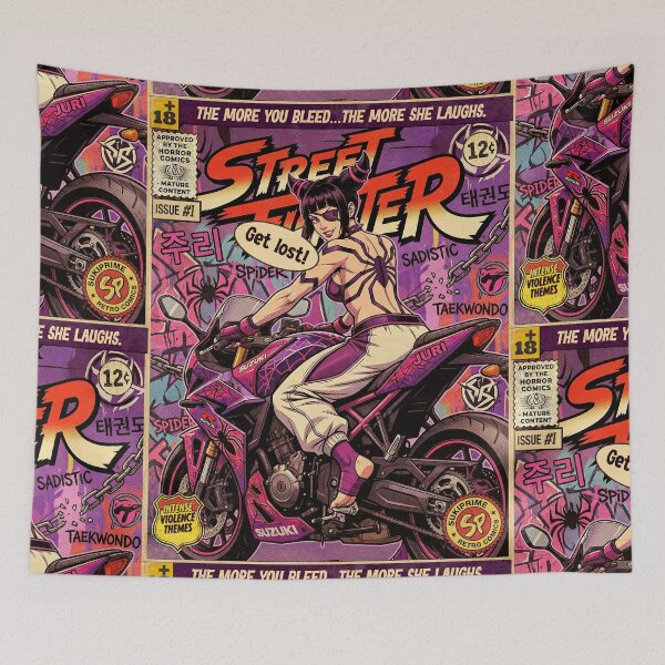 Item preview, Street Fighter Juri Retro Vintage Comic Cover Art designed and sold by Back2Collage.