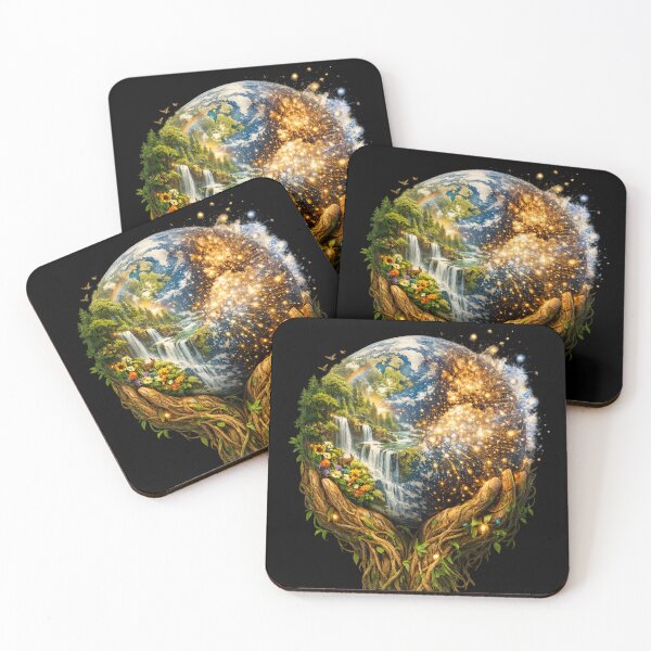 Item preview, Surreal Earth Day Forest Waterfall Art designed and sold by inamosone.