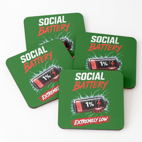 Item preview, Social Battery Extremely Low – Funny Introvert Mood Design designed and sold by RitaRuni1992.