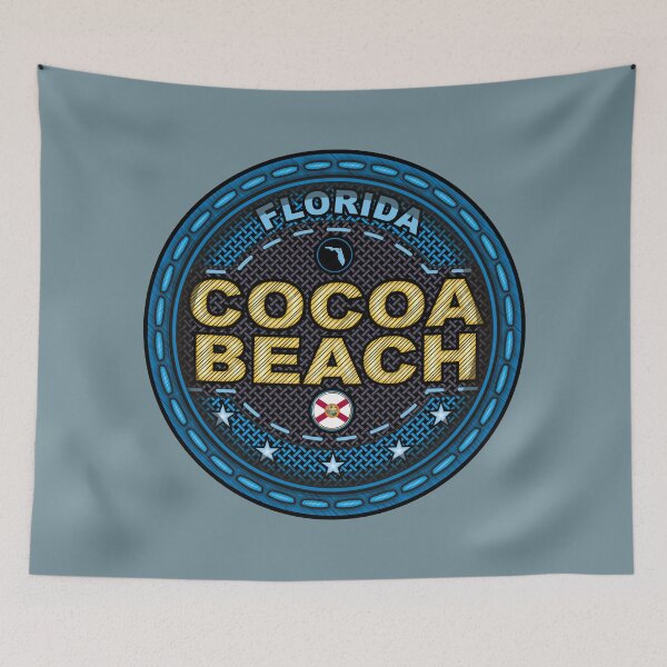 Item preview, Cocoa Beach Florida FL stitching effect blue designed and sold by studioss76.