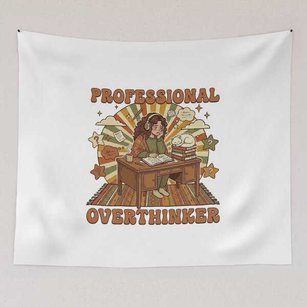 Item preview, Professional Overthinker Retro Groovy Anxiety B designed and sold by Rex Vox.