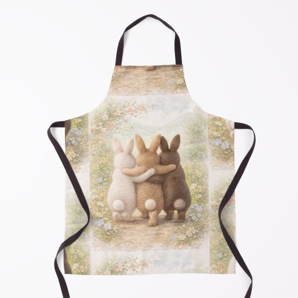 Item preview, Three Rabbit Friends – Sweet Bunny Friendship Watercolour designed and sold by inspired-works.