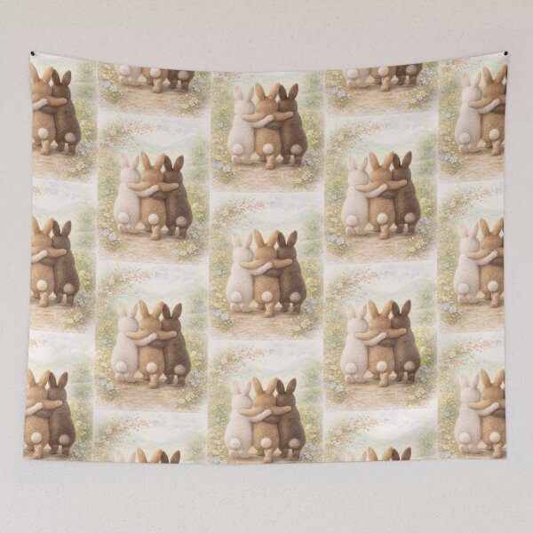 Item preview, Three Rabbit Friends – Sweet Bunny Friendship Watercolour designed and sold by inspired-works.