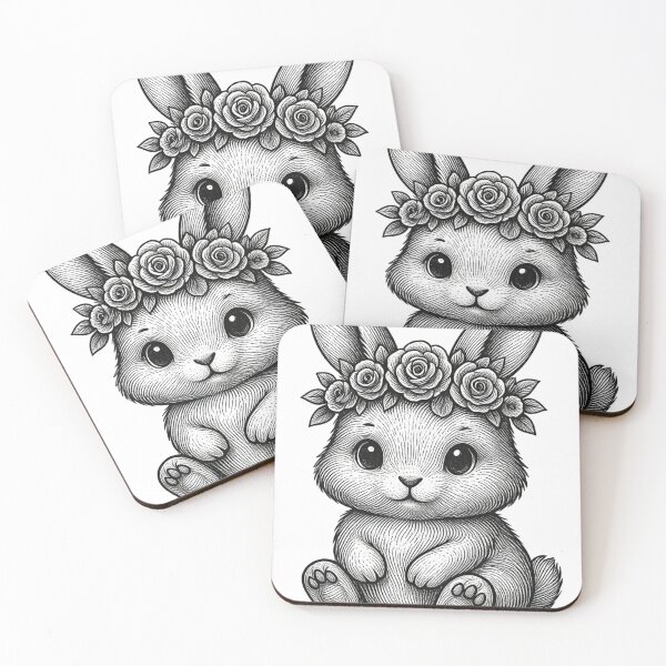 Item preview, A cute little bunny wearing a flower crown designed and sold by SakuraHQ.