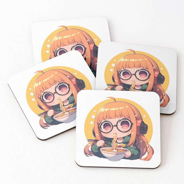 Item preview, Futaba Sakura Persona 5 Chibi Ramen Break With Headphones And Round Glasses designed and sold by mildaclairmo.