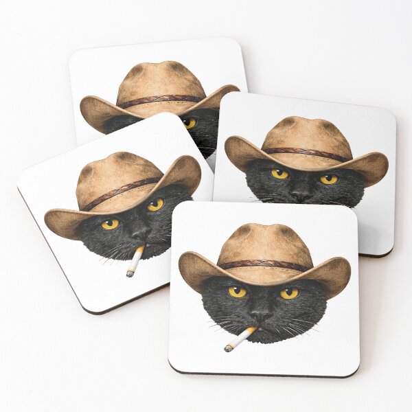 Item preview, Vintage Cowboy Cat Smoking Cigarette designed and sold by Eh Plus Designs.