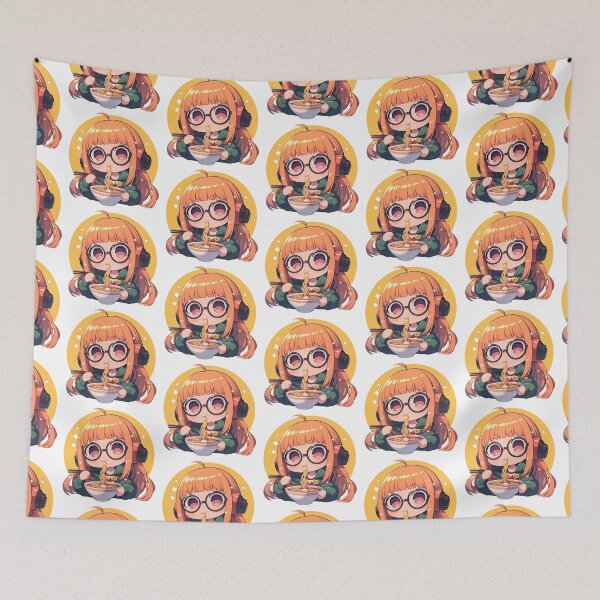 Item preview, Futaba Sakura Persona 5 Chibi Ramen Break With Headphones And Round Glasses designed and sold by mildaclairmo.