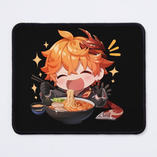 Item preview, Tartaglia Childe Genshin Impact Chibi Ramen Battle Ready Slurp designed and sold by mildaclairmo.