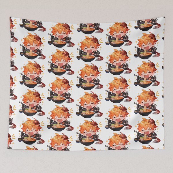 Item preview, Tartaglia Childe Genshin Impact Chibi Ramen Battle Ready Slurp designed and sold by mildaclairmo.