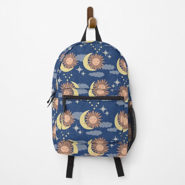 Item preview, Medium scale of Navy Blue Celestial Sun Moon Whimsical Night Sky Pattern designed and sold by DColourMuse.
