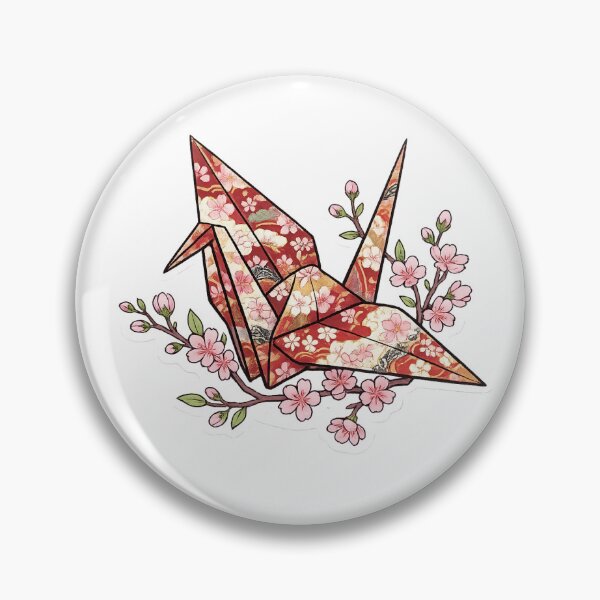 Item preview, Japanese Origami Crane with Cherry Blossoms designed and sold by Lunarifinds .