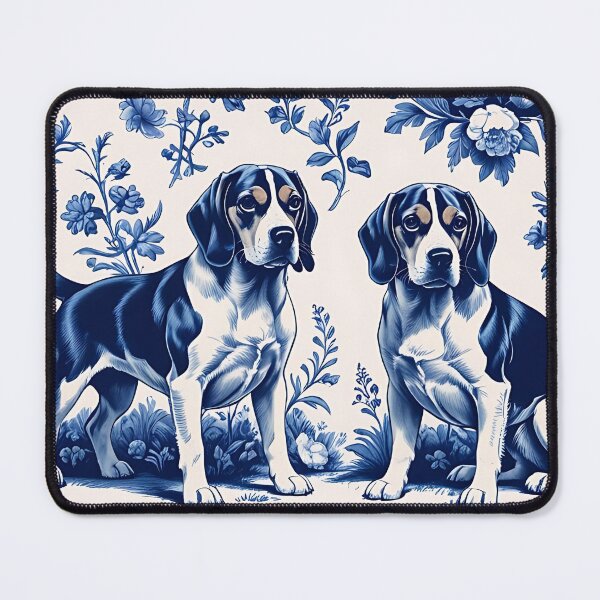 Item preview, Blue French Toile Beagle Dogs designed and sold by LionRoxTee.