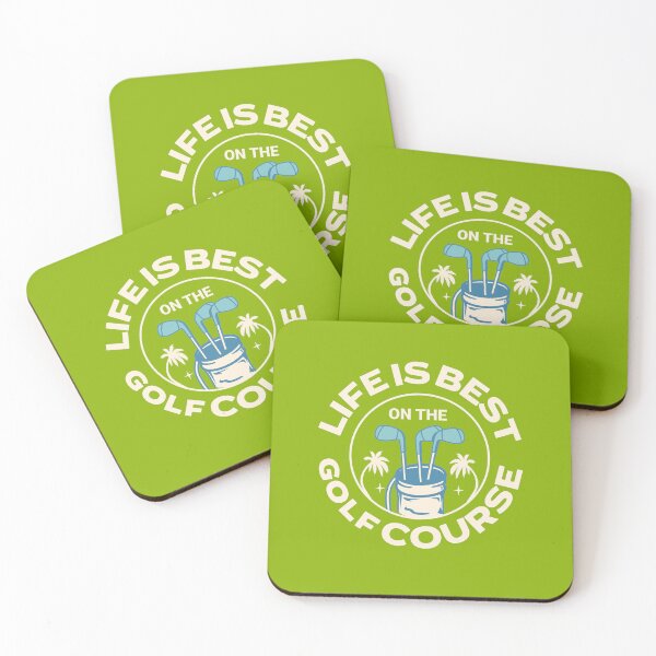 Item preview, Life Is Best on the Golf Course Retro Golf Lover Design with Clubs and Palm Trees designed and sold by LeeTowleArt.