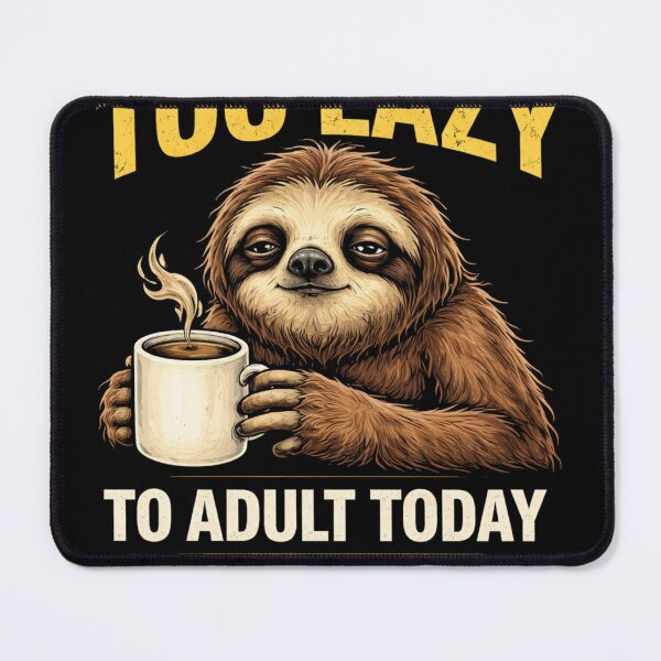 Item preview, Too Lazy To Adult Today Funny Sloth Shirt | Relatable Meme Coffee Humor Design designed and sold by PunchlinePress.