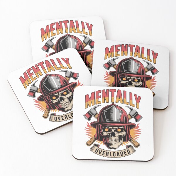 Item preview, Mentally Overloaded Skull Firefighter Graphic designed and sold by NewUSShop.