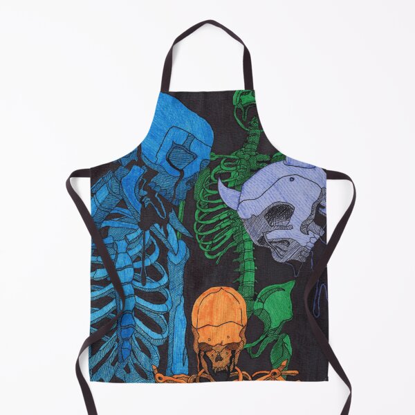 Item preview, Colored Skeletons — Hand-Drawn Ink and Marker Art Print designed and sold by sebsdead.