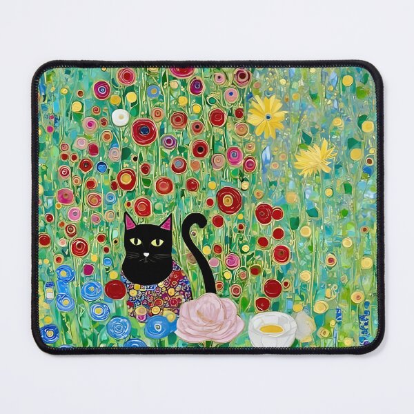 Aperçu de l'œuvre Chat dans un jardin fleuri de Gustav Klimt créée et vendue par Vicky Brago-Mitchell®.