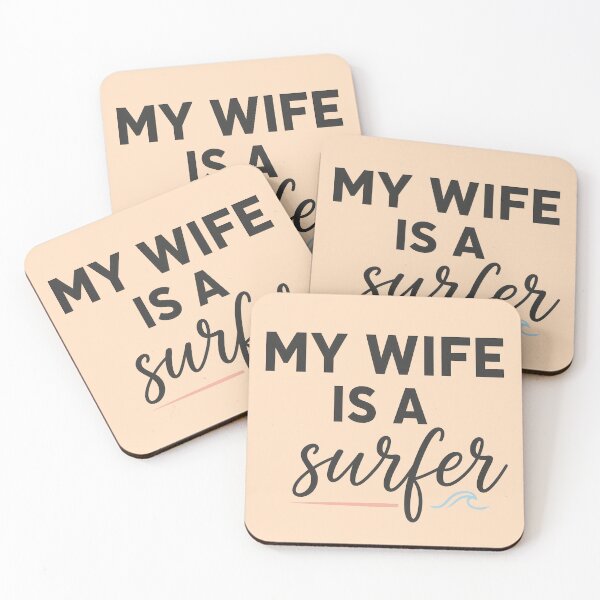 Item preview, My Wife Is a Surfer – Surf Love Typography Design designed and sold by Sea Gem.