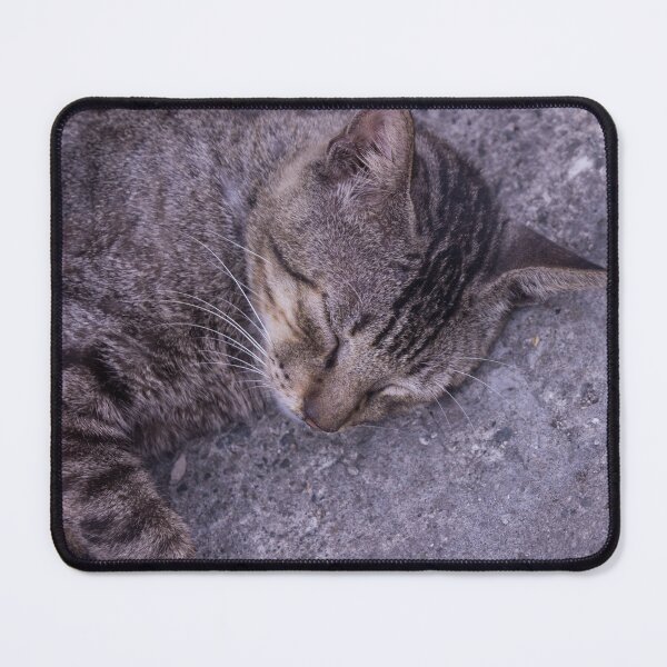 Item preview, Cute Sleeping Grey Cat designed and sold by ROSE ANN BANILAR.
