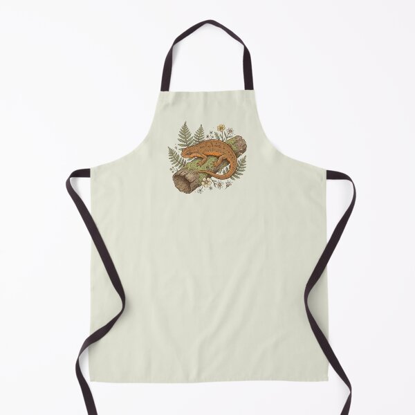 Item preview, California Newt with Ferns and Wildflowers Botanical Wildlife Art designed and sold by BirdsnStuff.