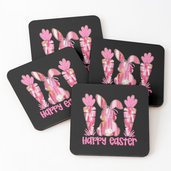 Item preview, Pink Brushstroke Bunny Carrot Happy Easter designed and sold by jackelmbradyt.