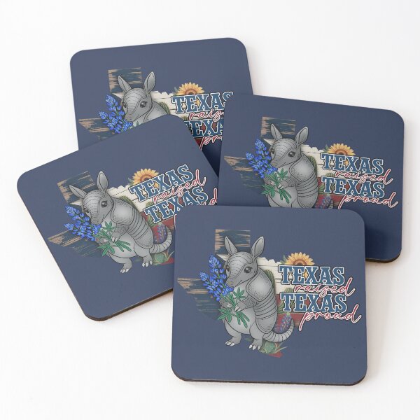 Item preview, Texas Raised Texas Proud Armadillo Bluebonnets State Pride Design designed and sold by therealkbyers.