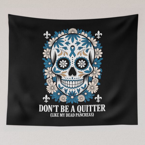 Item preview, Necrotizing Pancreatitis NP Awareness Skull Blue diabetes designed and sold by EllenJast.