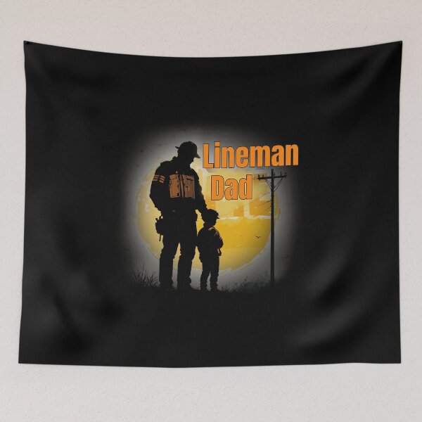 Item preview, Lineman Dad Father And Child Silhouette Utility Worker Proud Dad designed and sold by socozora.