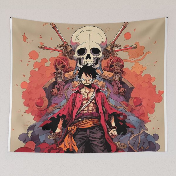 Item preview, Skull King Pirate – Fearless Anime Captain with Swords & Crimson Aura designed and sold by Dyan4.