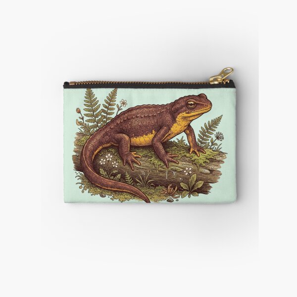 Item preview, California Newt on Mossy Log Natural History Wildlife Art designed and sold by BirdsnStuff.